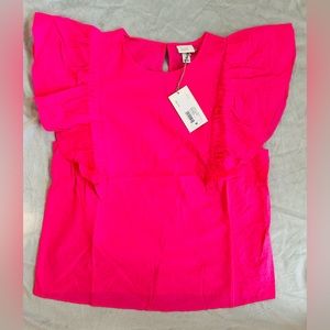 Women’s Pink Ruffle Sleeve Top
